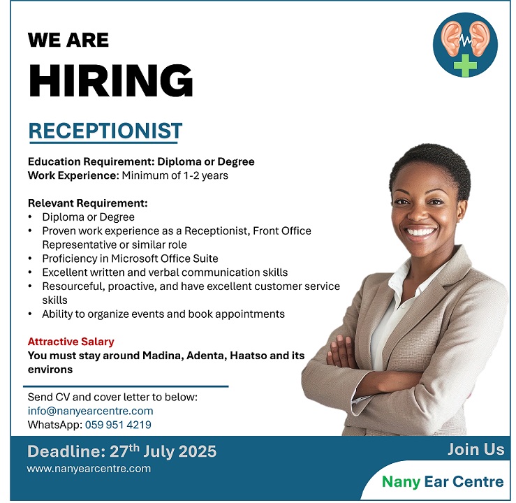 Hiring Receptionist